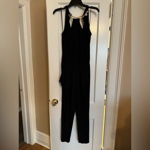MK black with collar detail jump suit